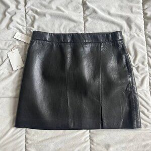 NWT $98 Aritiza babaton black leather high waist skirt with slit size large